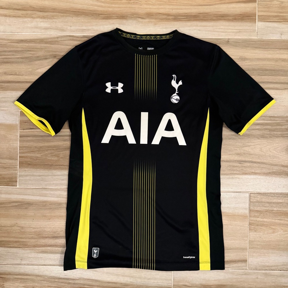 Under Armour Tottenham Hotspur 2014 Away Jersey Black Yellow Mens Medium 1245246